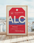 Calpe / Alicante Flight Tag - Cycling Art Print