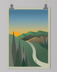 The Adventure Collection: Chase The Sun North - Cycling Art Print