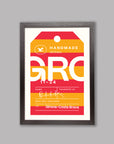 Girona Flight Tag - Cycling Art Print