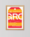 Girona Flight Tag - Cycling Art Print