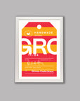 Girona Flight Tag - Cycling Art Print