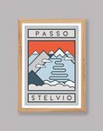 The Routes: Passo Stelvio - Cycling Art Print