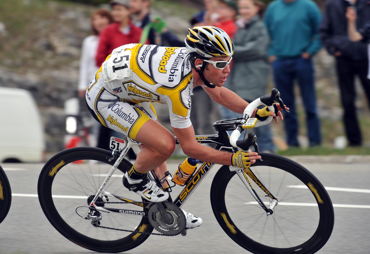 Mark Cavendish descends the Poggio in the Milan-San Remo cycle race