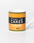 Mug with humorous quote from cycling legend Eddy Merckx design on a white background