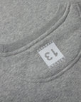 Unisex Organic Cotton Sweatshirt - Dossard 13 Heather Slub Grey