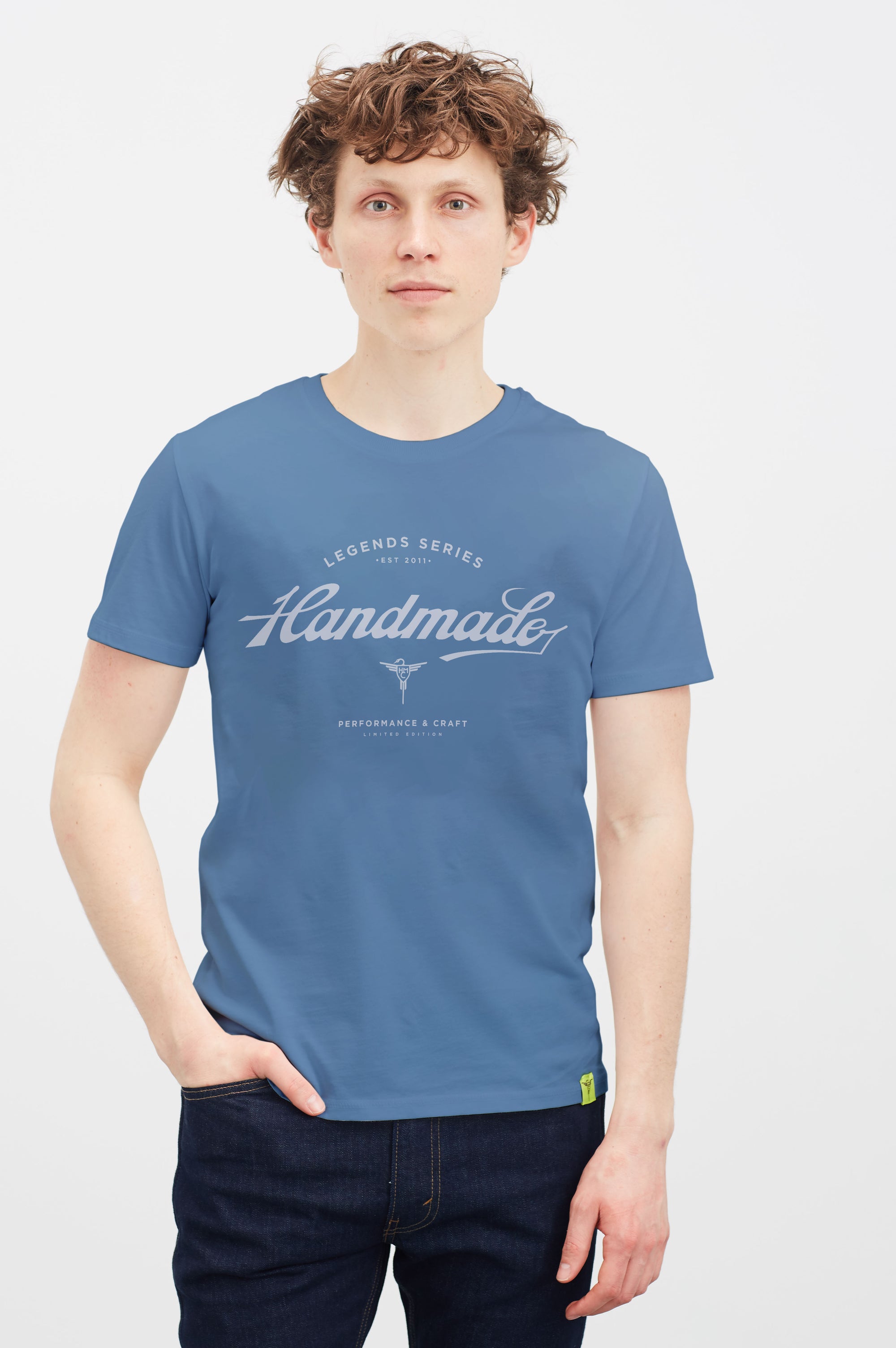 Unisex Organic Cotton T-Shirt - Legends Series: Campagnolo Mid Heather Blue