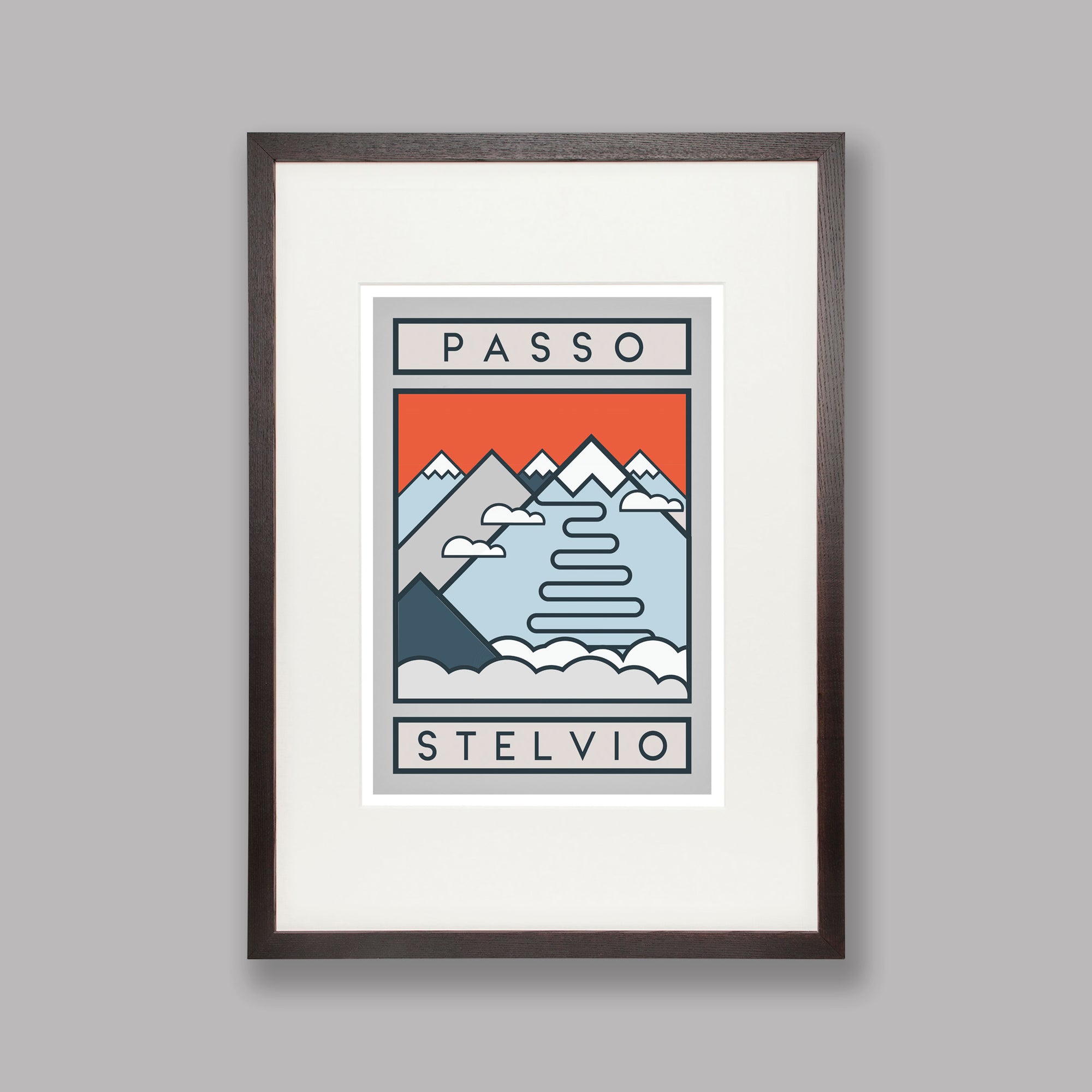 The Routes: Passo Stelvio - Cycling Art Print