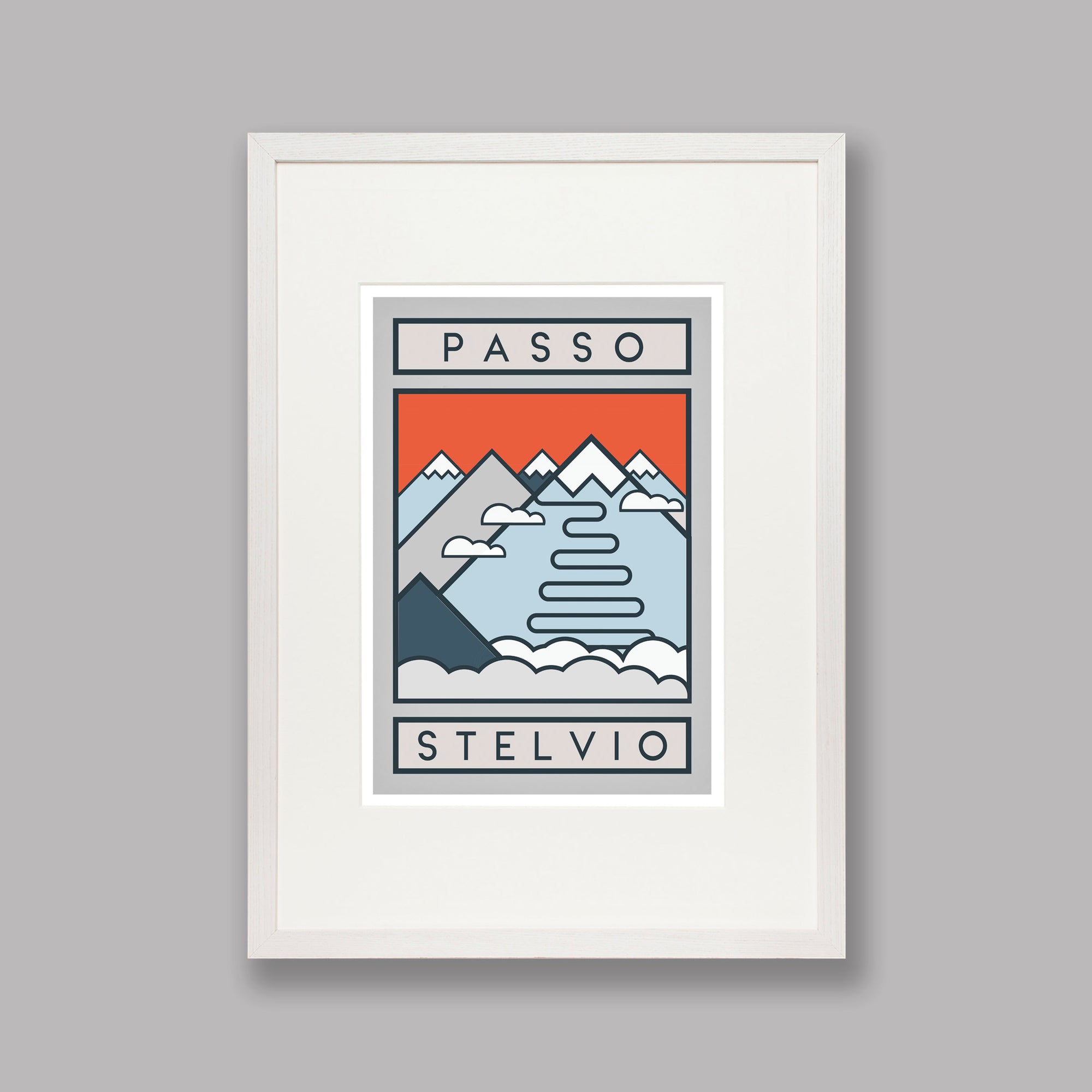 The Routes: Passo Stelvio - Cycling Art Print