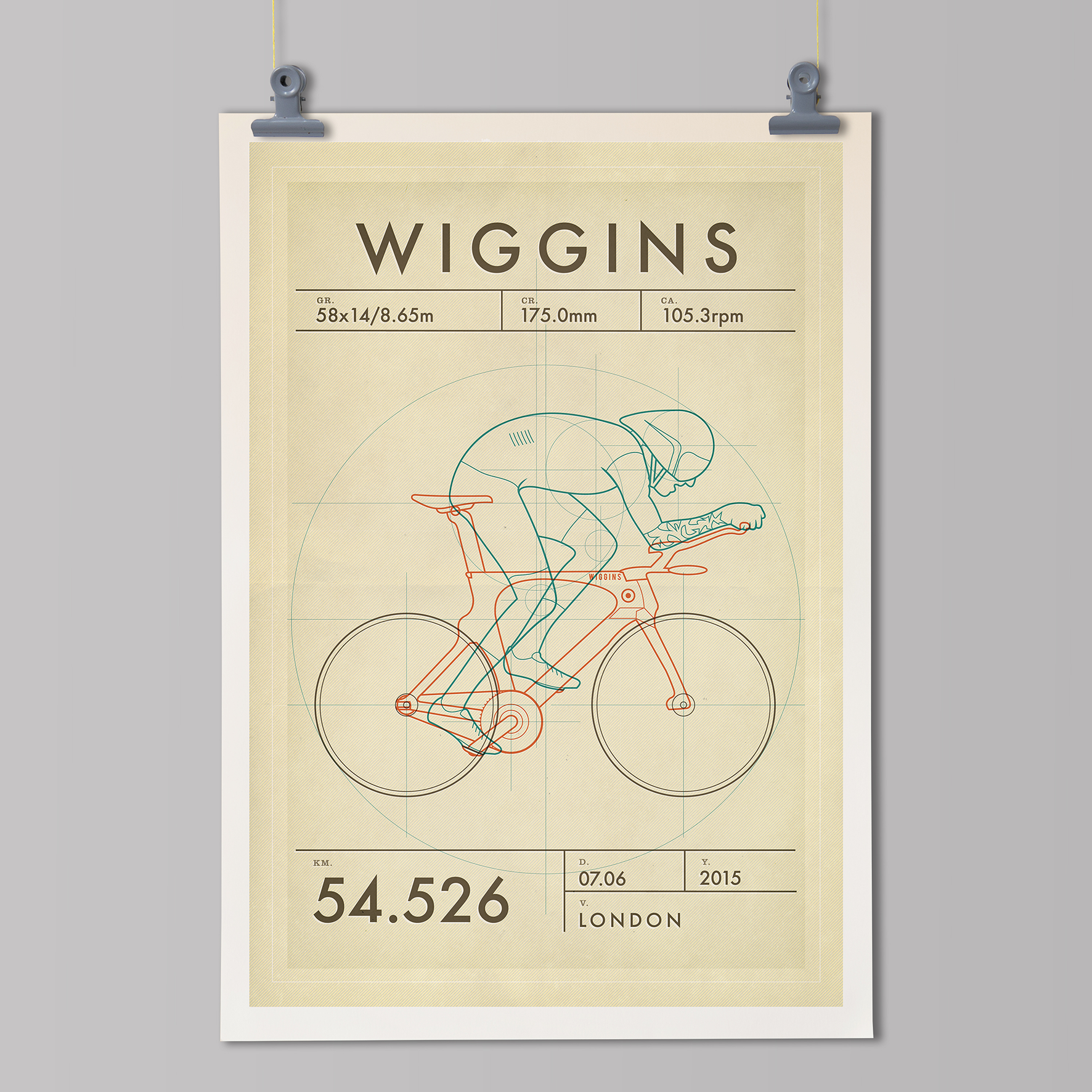The Hour Bradley Wiggins Cycling Art Print